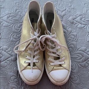 Gold High Top Converse